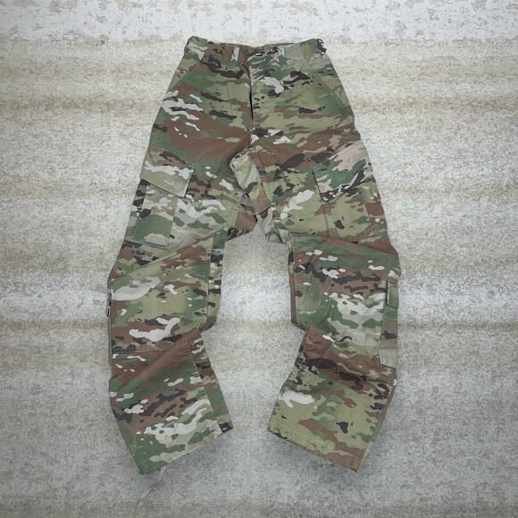 Vintage Military Camo Tactical Pants Baggy Cargos XS Regular Multi Terrain 90s - Picture 2 of 6